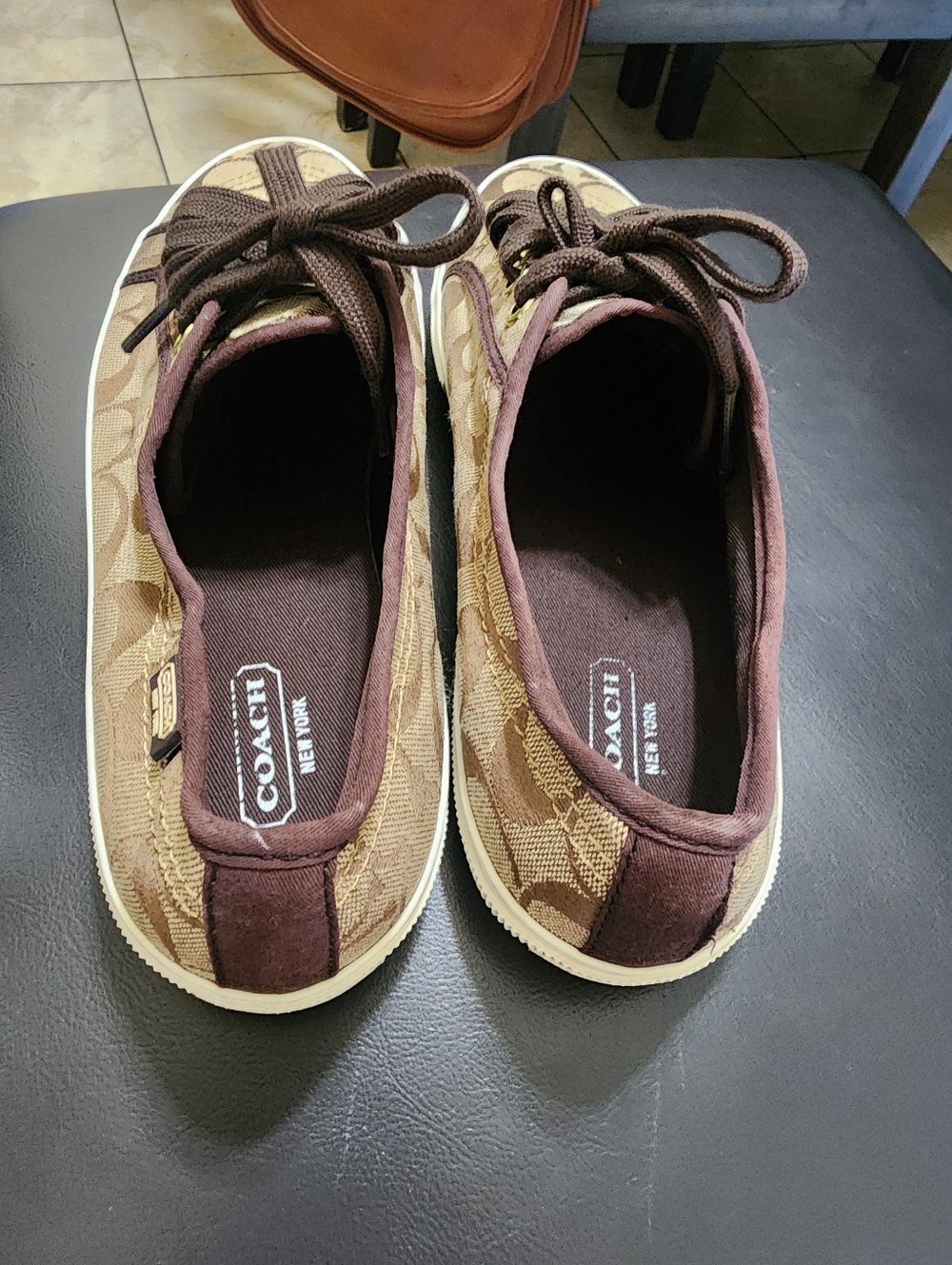 Coach Women Brown Signature Canvas Low-Top Sneakers - Picture 4 of 7